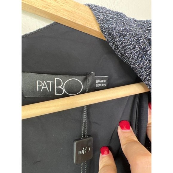 Patbo Lurex Plunge Long Sleeves Bodysuit Women's Galaxy Size: X-Small NWT - Picture 4 of 9